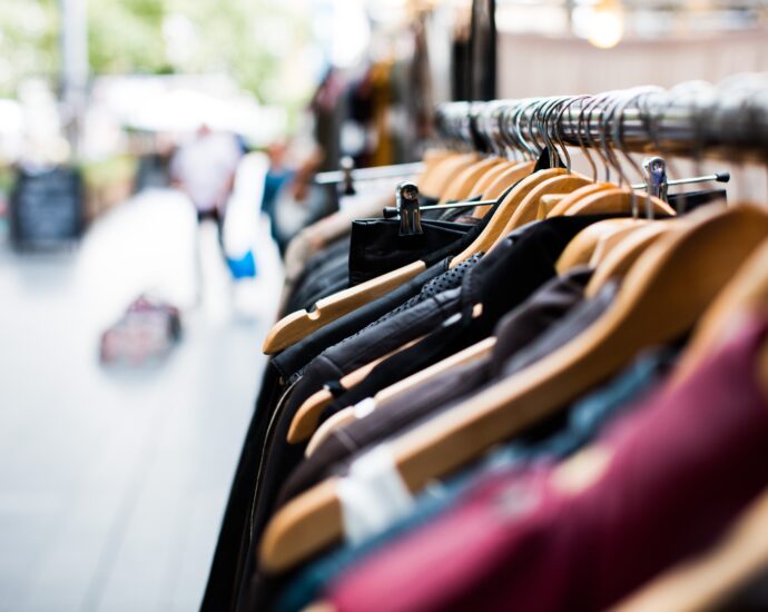 Clothes hanging on a rail