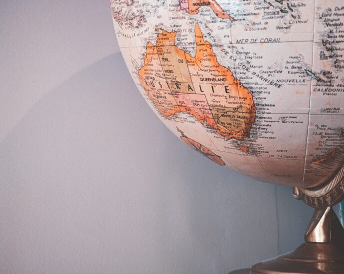 Picture of the corner of a world globe