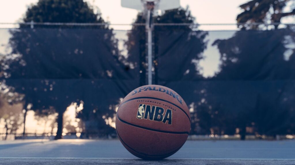 Basketball ball on the court