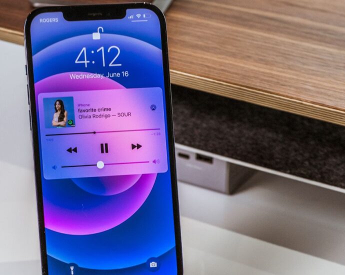 Olivia Rodrigo song 'Favourite Crime' plays on an iPhone
