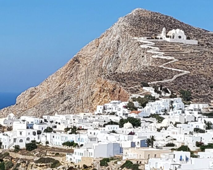 Chora and Church of Pargia in Folegandros.