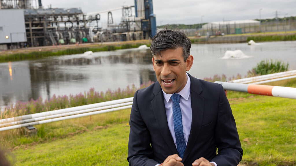 Prime Minister Rishi Sunak visits an Aberdeen gas plant