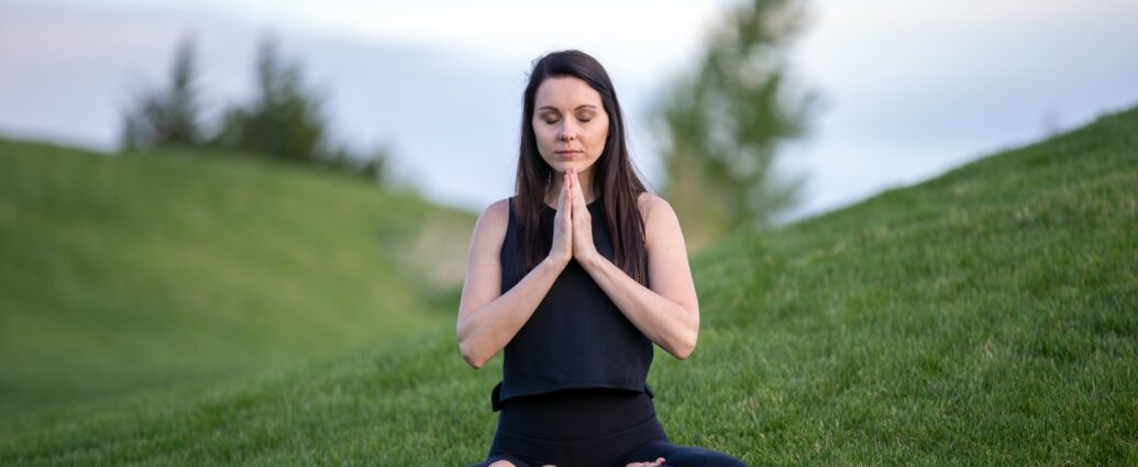A woman practicing Vipassana meditation