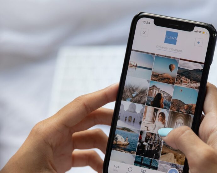 Image shows a person scrolling their instagram feed