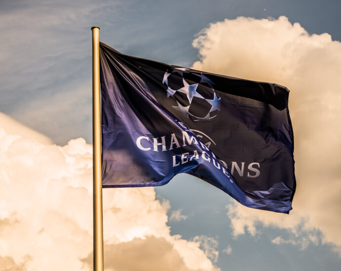 Image displays the Champions League flag.