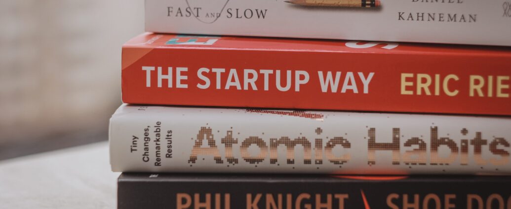 Stack of self-help books.