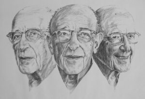 Sketch of American psychologist Carl Rogers.