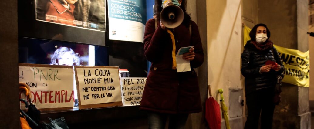 Image of Italian protest against violence against women in 2021