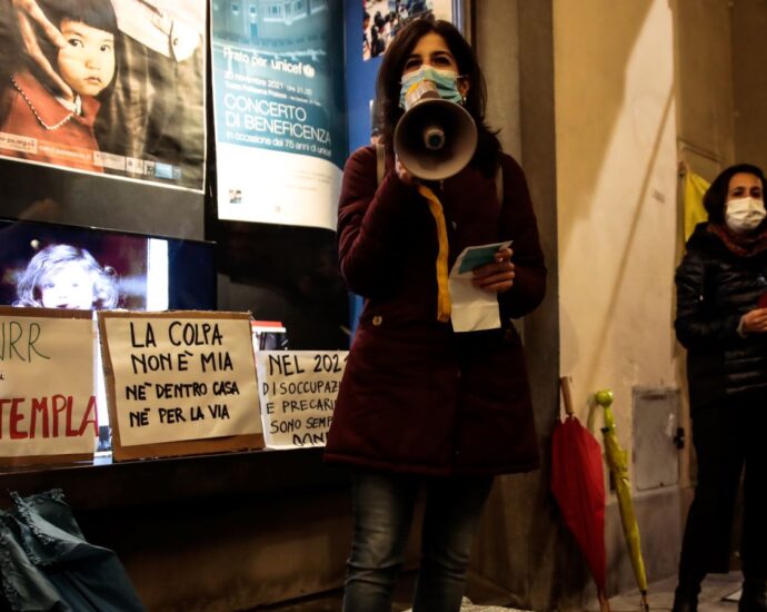 Image of Italian protest against violence against women in 2021
