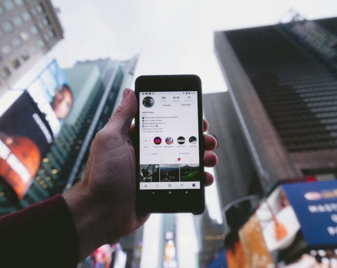A phone looking at online social media