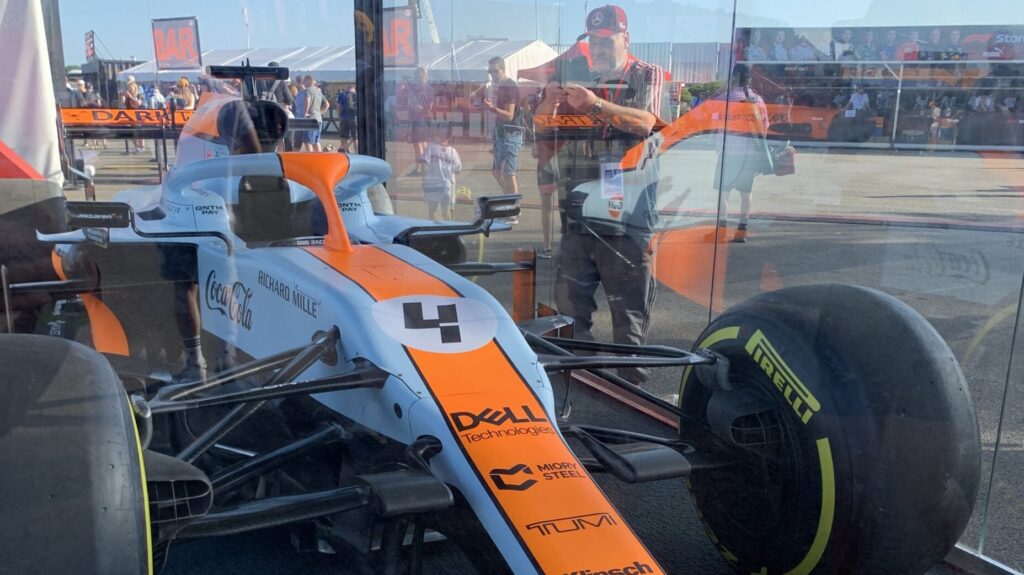 Image shows a Formula 1 McLaren car.