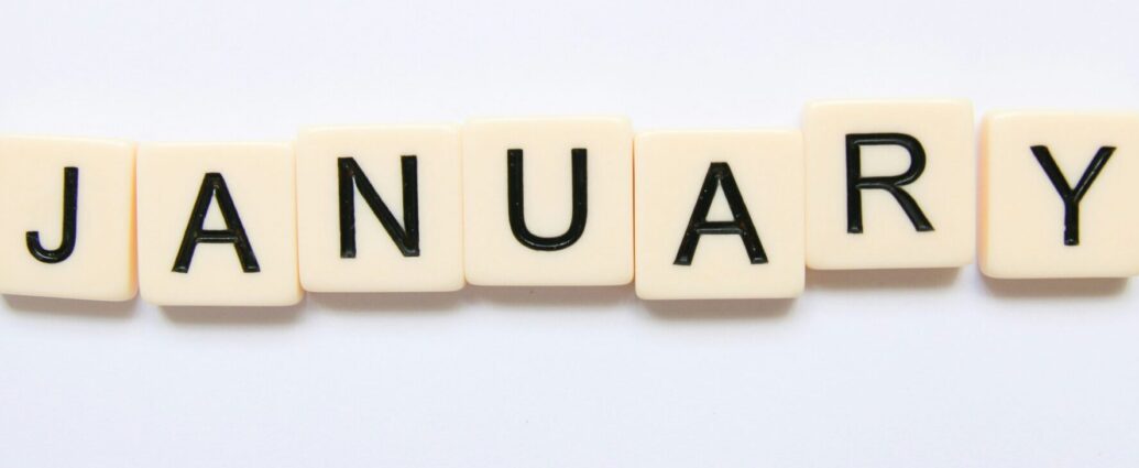 Image shows a calendar open on the month of January [January Blues]