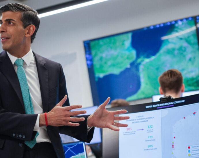 Due to the Rwanda Bill, Rishi Sunak visits the small boats operation room.