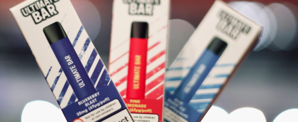 Three colourful disposable vapes, to be banned in the UK by 2025.