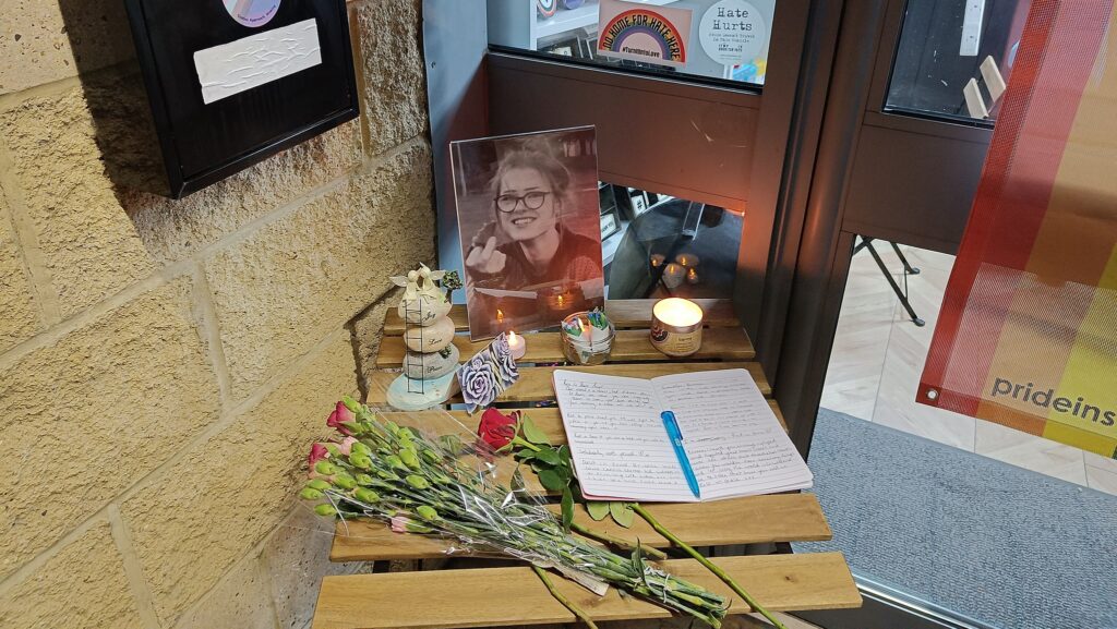 Book of condolence at the vigil for Brianna Ghey in Woking on 15 February 2023.