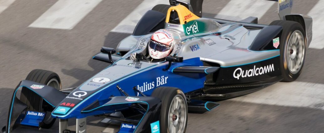 Formula E car on track