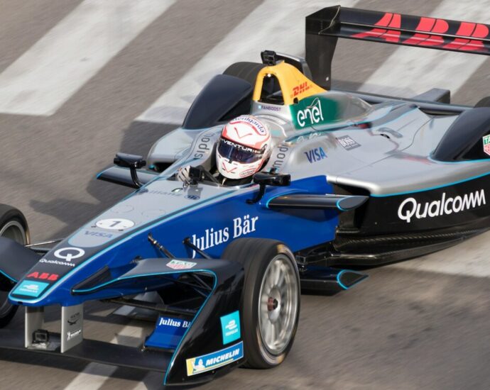 Formula E car on track