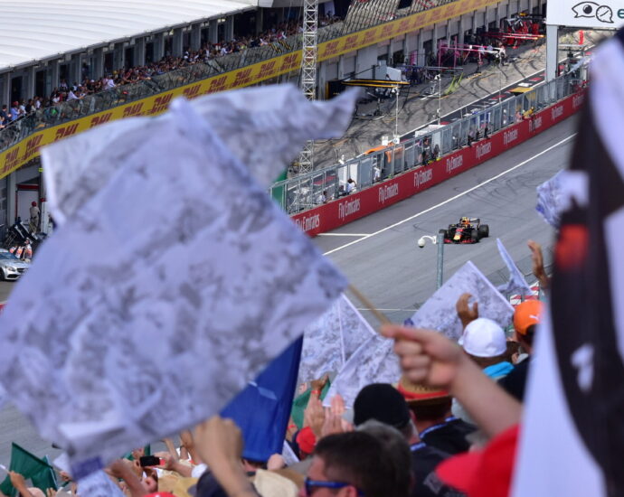 Max Verstappen winning the 2018 Austrian Grand Prix.