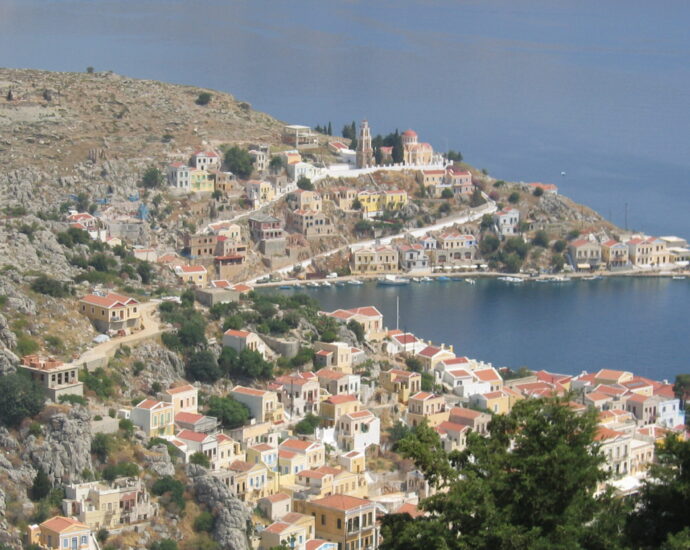 Greek island of Symi where Dr Michael Mosley passed away