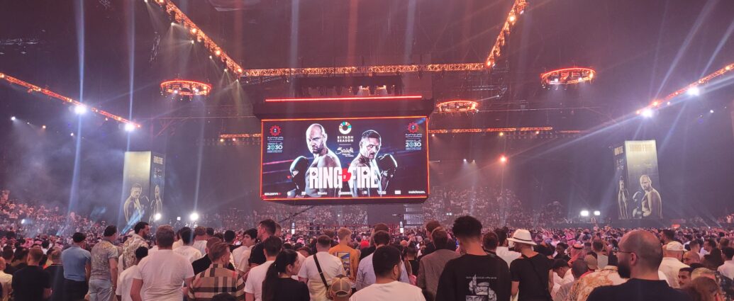 Ring side image at a Tyson Fury boxing match