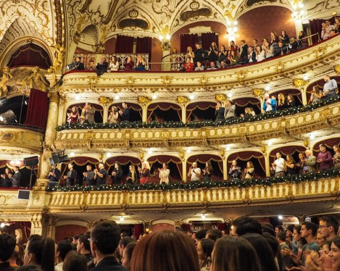 The inside of a busy theatre.