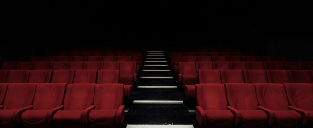 Rows of empty seats in a movie theater