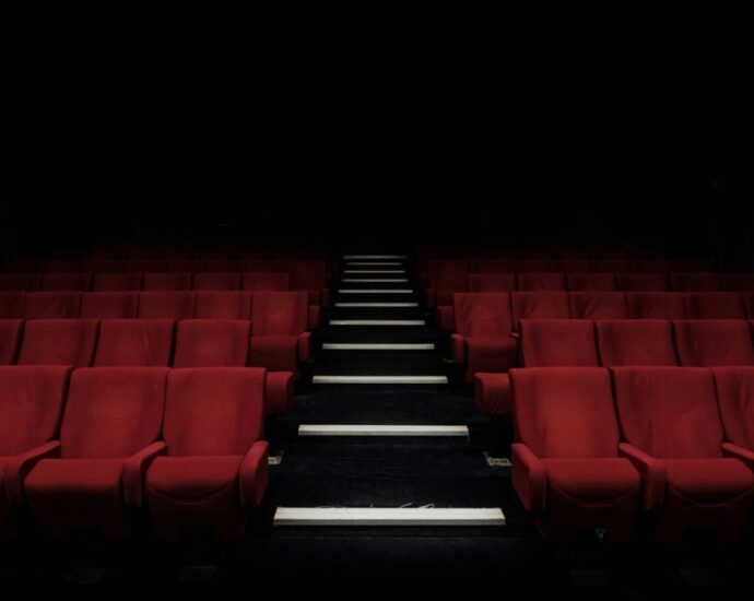 Rows of empty seats in a movie theater