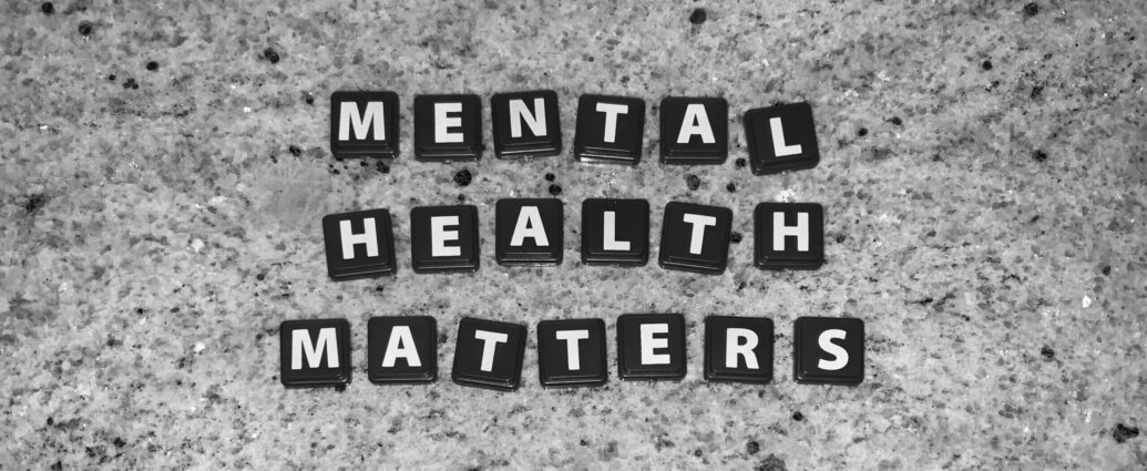 Tiles with letters spelling out 'Mental health matters'.