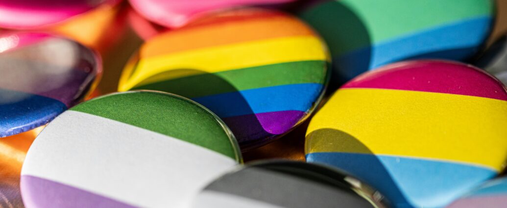 LGBTQ+ flags on badges
