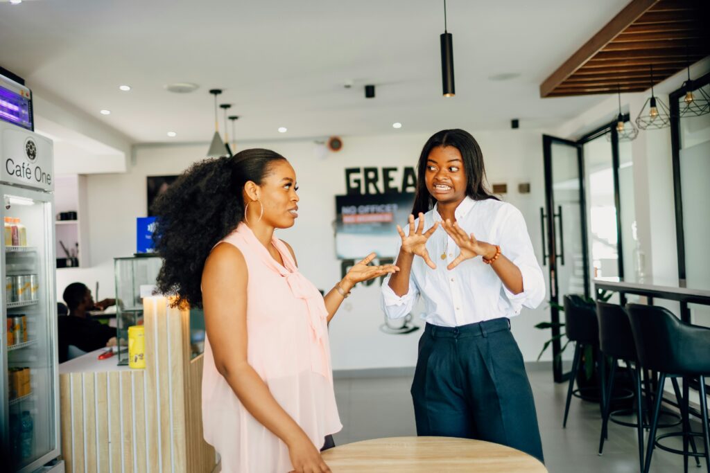 Accent bias could be at play with two women talking to each other